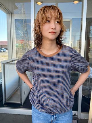 ミディアム パーマ 横地 凌のヘアスタイル