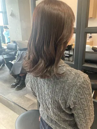 ミディアム ✨色持ちの良い艶 カラー✨蟹江真世のヘアスタイル