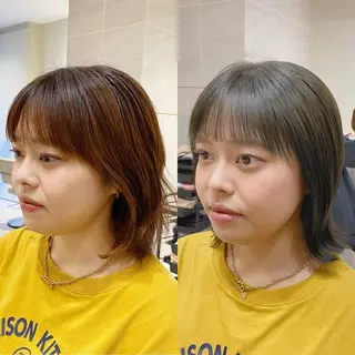 ショート カラー 透明感カラー🌿 グレージュ🐺陽介のヘアスタイル