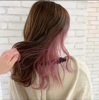 セミロング カラー ヘアアレンジ 仙台Ｉ韓国レイヤー Ｉ髪質改善Ｉ伊藤拓海のヘアスタイル