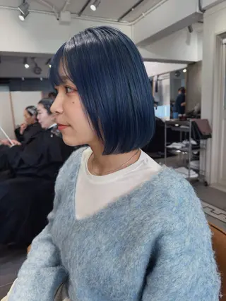 ミディアム カラー 縮毛矯正特化型美容師 名古屋LORENハダのヘアスタイル