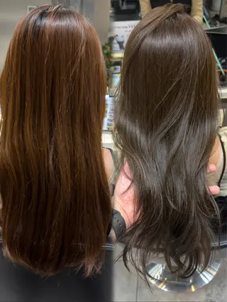 セミロング 恵比寿韓国レイヤー× 艶透明感カラー大場のヘアスタイル