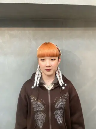 セミロング ヘアアレンジ エクステ/コーンロウ KURUMI⛓️🔥のヘアスタイル