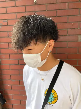ショート スパイキーパーマ 柏NO1 藤本葉のヘアスタイル