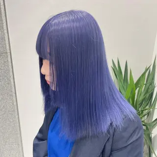 ロング カラー ラベンダー💜 グレージュ🩶のヘアスタイル