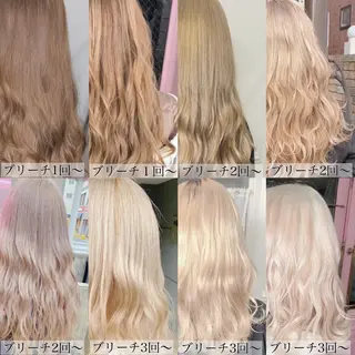 ロング カラー メンズ JuNブリーチに 縮毛矯正するプロのヘアスタイル