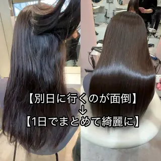 セミロング カラー ヘアアレンジ 縮毛矯正/ 巻ける艶髪/吉田光佑のヘアスタイル