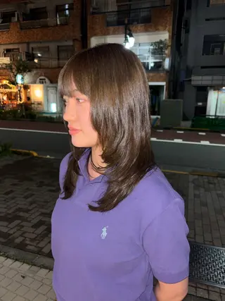 セミロング カラー ヘアアレンジ 後藤 こなんのヘアスタイル