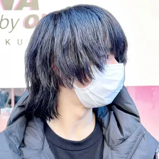 ミディアム パーマ ヘアアレンジ メンズ 🪼個性、雰囲気🪼 ⛈オカダ🎧のヘアスタイル