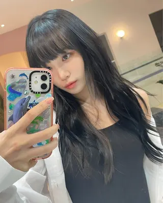 ロング カラー パーマ ヘアアレンジ メンズ キッズ 上品＆韓国風 🥀海心🥀のヘアスタイル