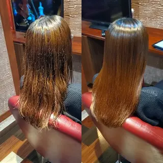 セミロング 髪質改善 常世田のヘアスタイル