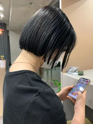 ショート カラー ボブパーマコテ巻き風 パーマNo1深江秀平のヘアスタイル