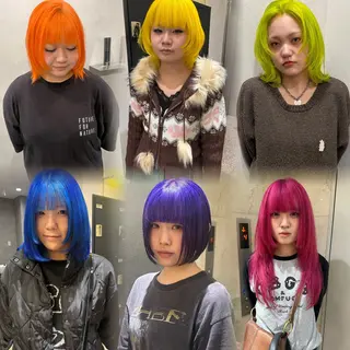 ミディアム カラー ブリーチ特化/ 派手髪/デザイン🎨のヘアスタイル