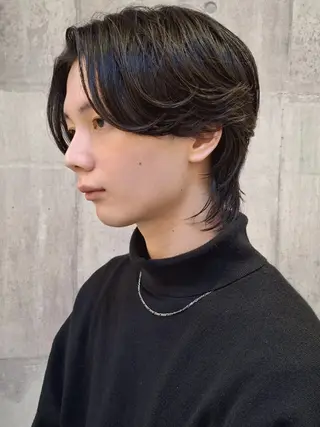 ミディアム パーマ メンズ 船引 竜将のヘアスタイル