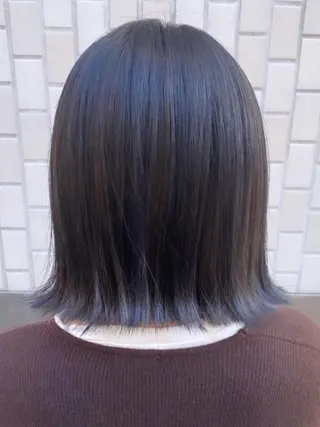 ミディアム カラー 女性目線でつくる ボブ縮毛矯正のヘアスタイル