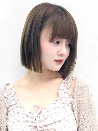 ショート カラー ヘアアレンジ 縮毛矯正🤍 盛れるボブ/ひかりのヘアスタイル