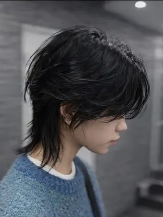 セミロング メンズ 新谷 結菜のヘアスタイル
