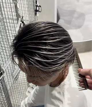 ミディアム カラー メンズ デザインカラー🌈/ ハイトーン/たけるのヘアスタイル