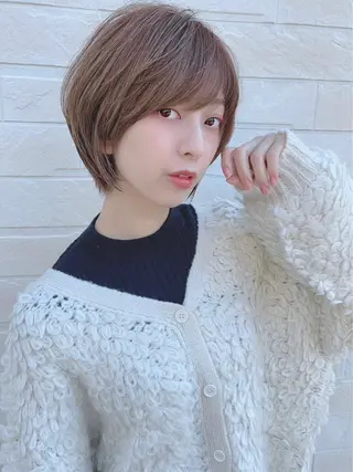 ショート カラー パーマ ヘアアレンジ 【公式】amble luxe池袋東口🩷のヘアスタイル
