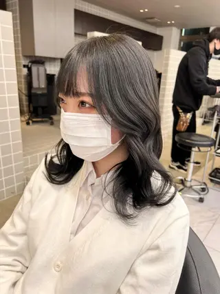 ショート カラー パーマ ヘアアレンジ メンズ キッズ ネイル マツエク・マツパ アイブロウ 上品＆韓国風 🥀海心🥀のヘアスタイル