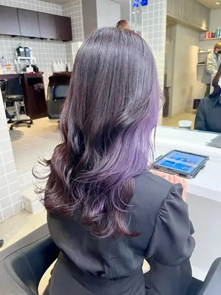ロング カラー パーマ ヘアアレンジ メンズ キッズ ネイル マツエク・マツパ アイブロウ 上品＆韓国風 🥀海心🥀のヘアスタイル