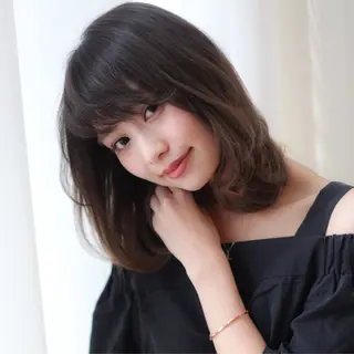ミディアム カラー パーマ ヘアアレンジ 髪質改善/韓国風 レイヤー/田村祐樹のヘアスタイル