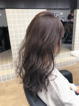 ミディアム カラー 柔らかbeige モトキのヘアスタイル