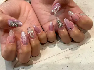 ネイル 韓国/ワンホン/長さ 出しつけ放題🎀のネイルデザイン