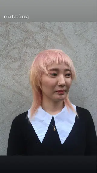 ショート なつき/艶ピンク/ girly hairのヘアスタイル