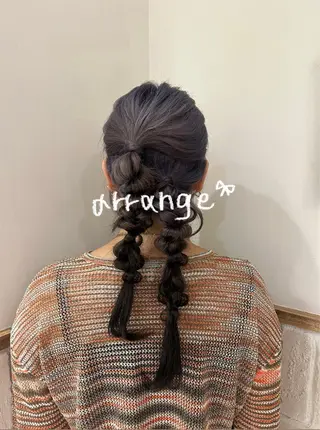 ヘアアレンジ 暖色カラー🪷 オタク美容師🎶のヘアスタイル