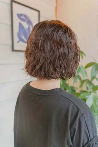 ショート パーマ 〈ボブ〉縮毛矯正 船橋駅5分/鈴木杏美のヘアスタイル