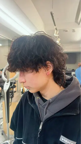 ショート パーマ メンズ 曲がる縮毛矯正 バレイヤージュ森田のヘアスタイル