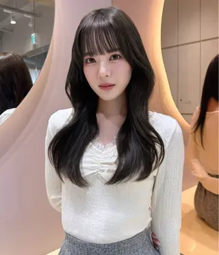 ロング ヘアアレンジ 大宮縮毛矯正🩵 レイヤー 佐藤和のヘアスタイル