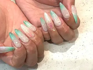 ネイル 韓国/ワンホン/長さ 出しつけ放題🎀のネイルデザイン