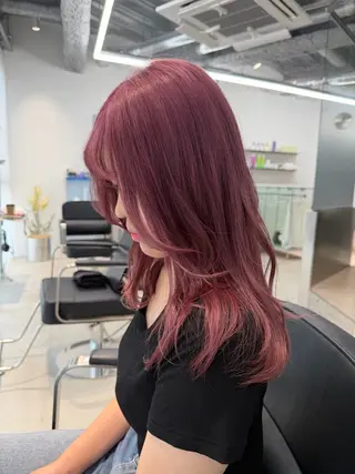 ロング ブリーチ特化🎖️ピ ンクカラー高橋さやかのヘアスタイル