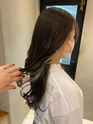 セミロング 新宿/顔周りカット +レイヤー＝しずく♩のヘアスタイル