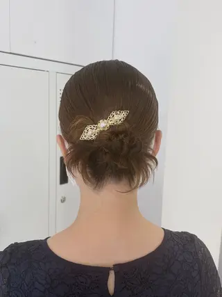 ミディアム ヘアアレンジ グレージュ/ベージュ /経堂/sana🌱のヘアスタイル