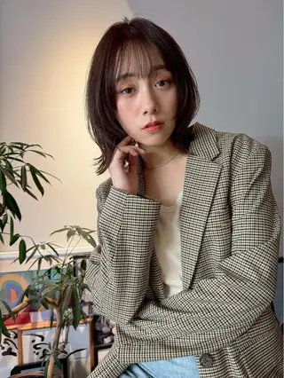 ミディアム カラー 嶋佐 昌大 シマサマオのヘアスタイル