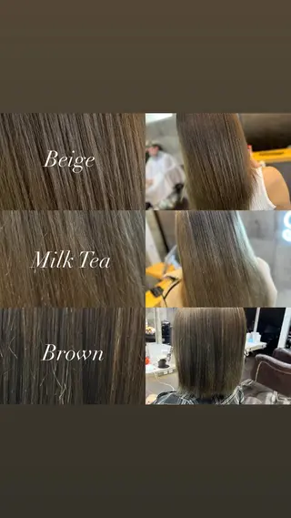 ミディアム カラー ヘアアレンジ ミルクティーハイトー ン💖Mikaのヘアスタイル