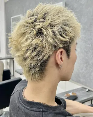 メンズ カラー ショート GLOP HOMME 店長 アオトのヘアスタイル