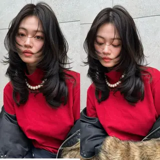 セミロング カラー レイヤー/髪質改善 Lond ambreのヘアスタイル