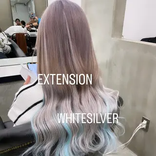 ロング カラー エクステ🩵ブリーチ 韓国ヘア🩵KAEのヘアスタイル