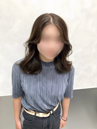 セミロング カラー 💖ブリーチなし透明 感💖ASAHIのヘアスタイル