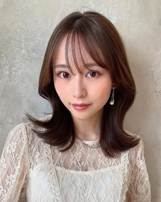ミディアム 🧡くびれヘア/前髪 顔周り🧡久原結衣のヘアスタイル