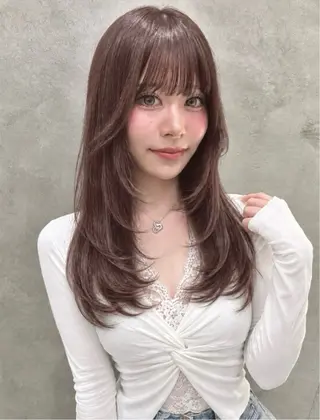 ロング カラー londnaitre 乙川友杏のヘアスタイル
