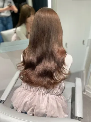 セミロング 透明感巻ける縮毛矯正 可愛いStyle杏琉のヘアスタイル