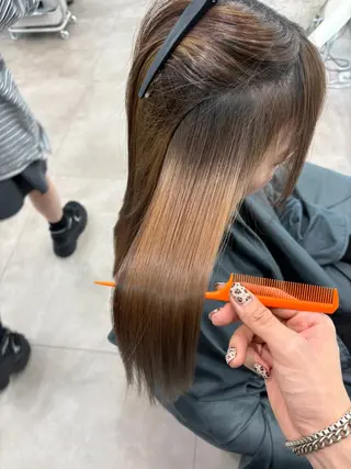 ロング ヘアアレンジ 大宮‎縮毛矯正🩵 レイヤー　佐藤和のヘアスタイル