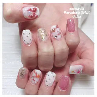 ミディアム ネイル 🐾enen style 🐾のネイルデザイン