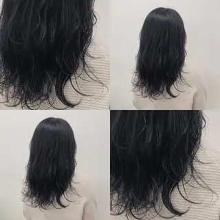 ミディアム カラー パーマ ヘアアレンジ メンズ キッズ ネイル マツエク・マツパ 上品＆韓国風 🥀海心🥀のヘアスタイル