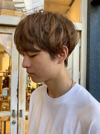 ミディアム メンズ ♤メンズ✖️パーマ♧ 第十 和博のヘアスタイル
